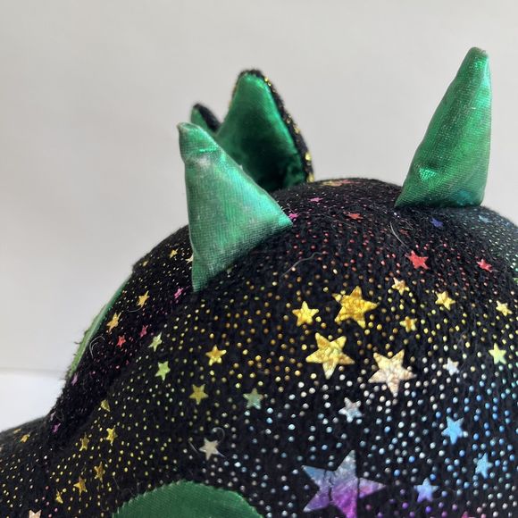 Caravan Softoys Green Drogo Dragon II Plush Colorful Stars Reversible Sequin 10" - Picture 5 of 13